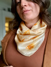 Late Summer Garden Silk Charmeuse scarf 22”x22” Square